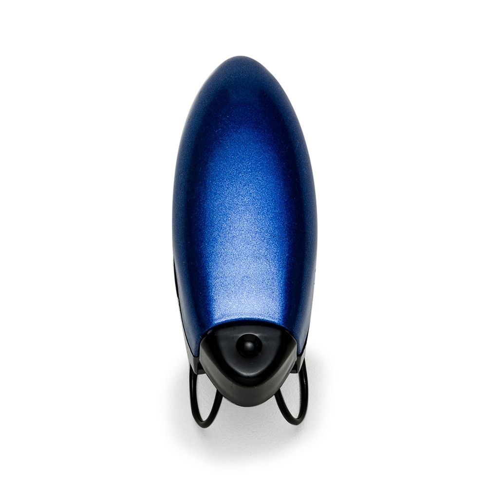 Porta óculos plástico com haste metálica.